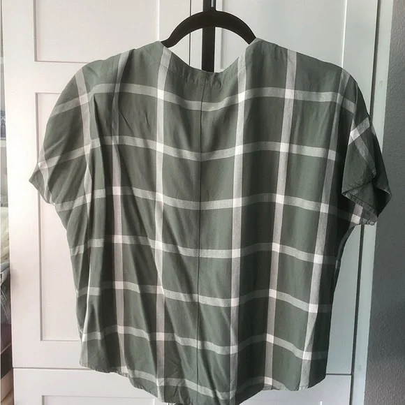 SALE - Universal Thread Olive Plaid Button-Down Shirt - Picture 3 of 3